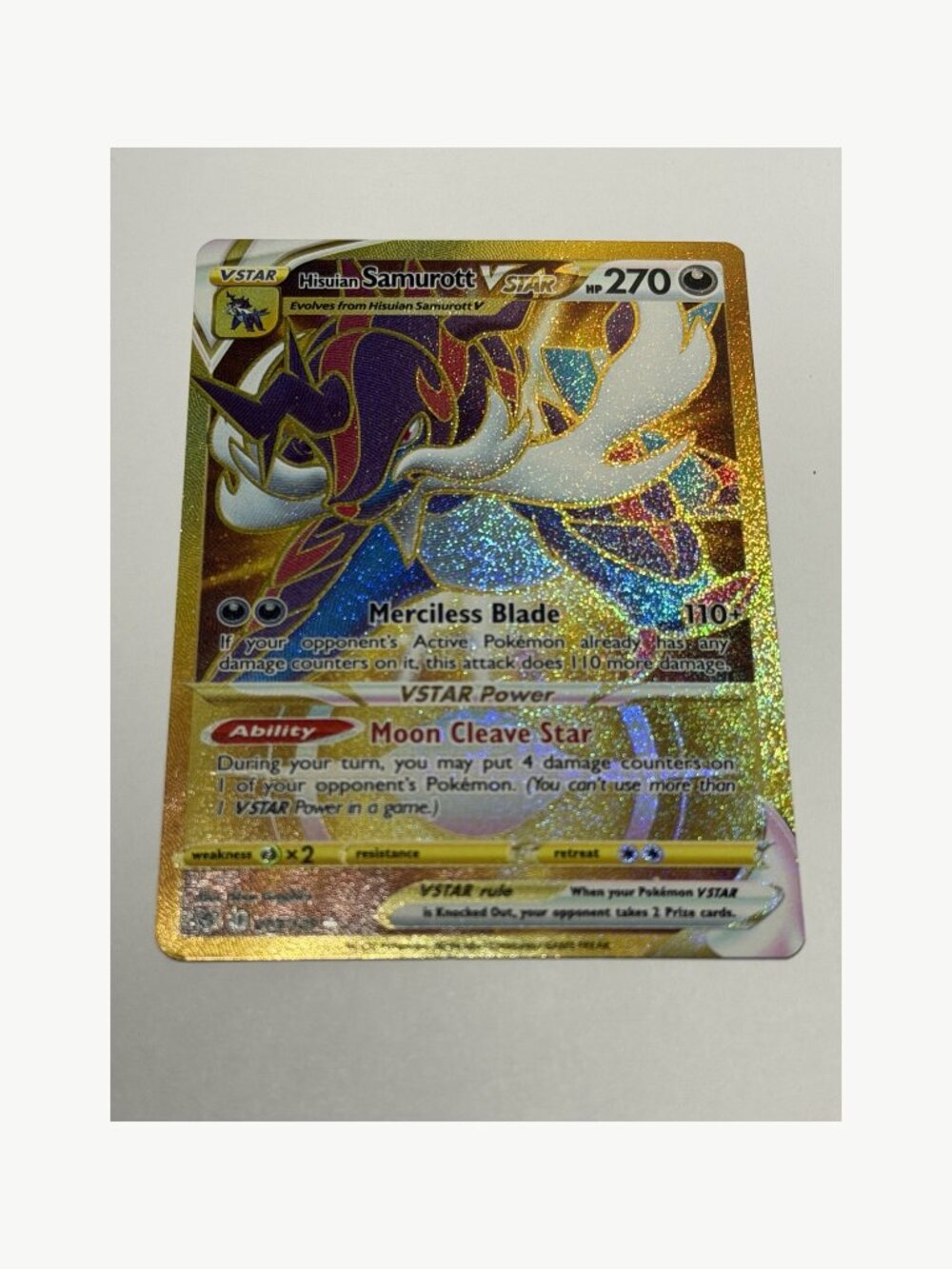 2022 Pokemon Hisuian Samurott VSTAR 209/189 Secret Rare Holo Raw NM
